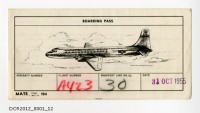 Bordkarte für Flug A 423 am 31 OCT 1955