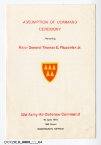 Programm, Kommandoübernahme, 32d Army Air Defense Command