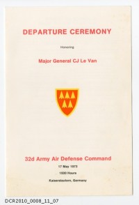 Programm, Abschiedsfeierlichkeiten, 32d Army Air Defense Command