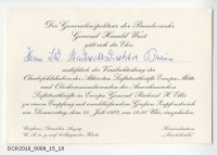 Einladung des Generalinspekteur der Bundeswehr anlässlich der Verabschiedung von General Richard Ellis