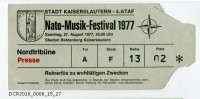 Eintrittskarte, Nato-Musik-Festival 1977