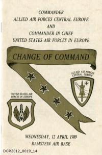Programmheft , Change of Command, Commander Allied Air Forces Central Europe and Commander in Chief United States Air Forces in Europe