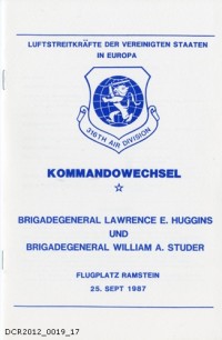 Programmheft, Change of Command, 316th Air Division