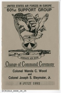 Programm, Change of Command 601st Support Group