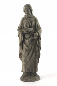 Heiliger Dionysius von Paris mit Buch, Schwert und abgeschlagenem Kopf