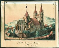 Lithografie "Kirche St. Marien von Nordosten"
