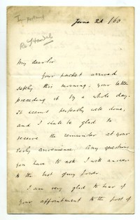 Brief von H. Coleridge an Bernhard Bolingbroke Woodward