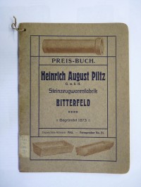 Preis-Buch der Steinzeugwarenfabrik Firma August Heinrich Piltz GmbH