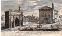 Septimius Severus Bogen und Kirche St. Martina vom Forum