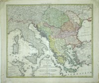 Karte des Donaulaufes, Italiens, Griechenlands bis zum westlichen schwarzen Meer