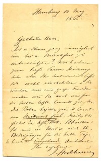 Brief von Julius Stockhausen an einen Musiker