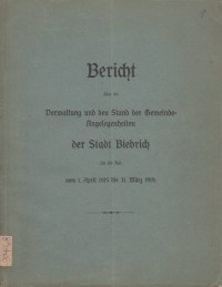Verwaltungsbericht der Stadt Biebrich 1915/19