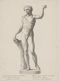 Kupferstich "Antike Marmorstatue des Bacchus"