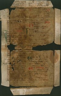 Mittelalterliche Pergamenthandschrift (Seite aus einem Perikopenbuch?)