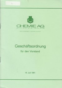 Geschäftsordnung Chemie AG Bitterfeld-Wolfen, 1991