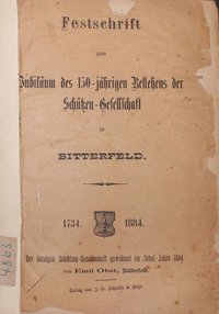 Festschrift Bitterfelder Schützengesellschaft, 1884