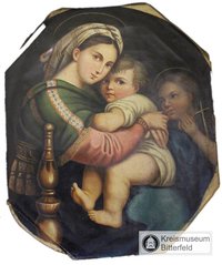Ölgemälde - Madonna mit Kindern (Madonna della seggiola)