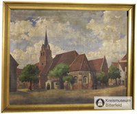 Ölgemälde "Alte Kirche in Bitterfeld"