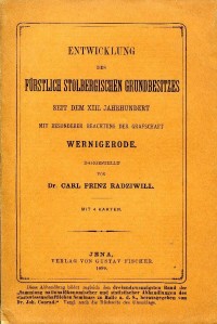 Buch Entwicklung des Fürstl Stolb. Grundbesitzes