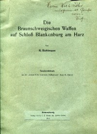 R. Bohlmann, DieBraunschweigischen Waffen auf Schloß Blankenburg
