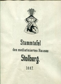 Buch Stammtafel des mediatisierten Hauses Stolberg