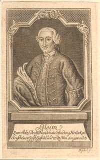 Porträtstich Johann Wilhelm Ludwig Gleims von Johann Christian Püschel