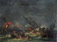 Schiffbruch an einer Felsenküste