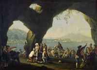Grotte des Posilippo mit Aussicht auf den Golf von Neapel