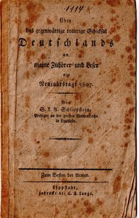 Heft: Predigt am Neujahrstage 1807 von Schliepstein (Große Marienkirche Lippstadt)